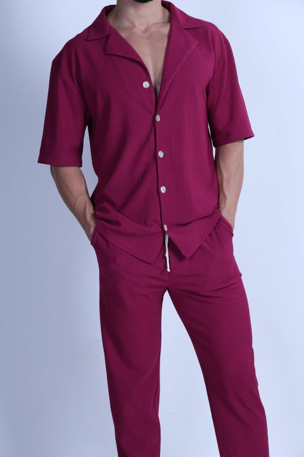 Shalow Premium Linen Set – Bordeaux - Image 2