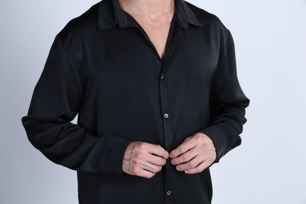 Shalow Premium Linen Shirt – Midnight Black - Image 2
